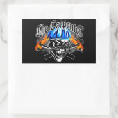 Timmerman schedel met hard Pet: De timmerman Rechthoekige Sticker (Tas)