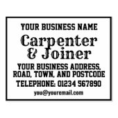 Timmerman & schrijnwerker met naam, adres, enz rubberstempel (Afrduk)