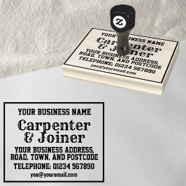 Timmerman & schrijnwerker met naam, adres, enz rubberstempel