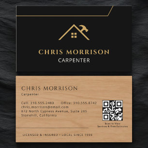 Timmerman Schrijnwerker Schrijnwerk Hout QR Code Visitekaartje