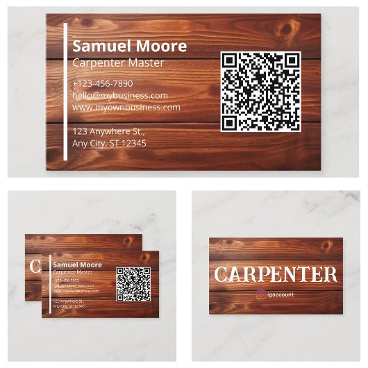 Timmerman Sjablonen QR-codegenerator Visitekaartje