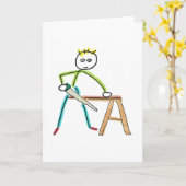 Timmerman Stickman Kaart (Gele Bloem)