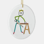 Timmerman Stickman Keramisch Ornament (Rechts)