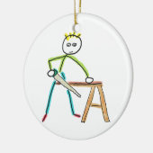 Timmerman Stickman Keramisch Ornament (Links)