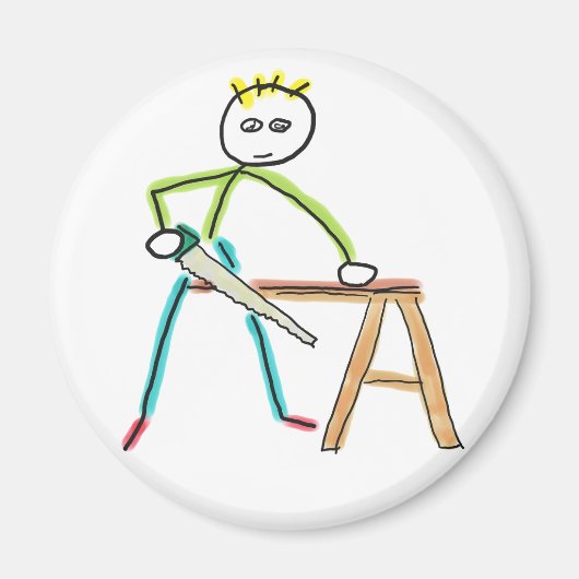 Timmerman Stickman Magneet (Voorkant)