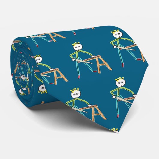 Timmerman Stickman Stropdas (Opgerold)