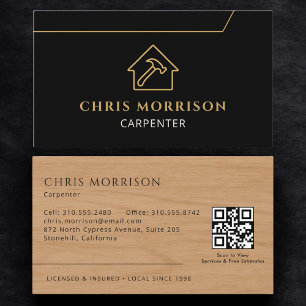 Timmerman Timmermannia Houten QR Code Visitekaartje