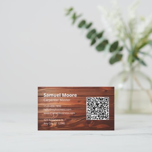 timmerman visitekaartje (Staand voorkant)