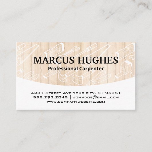 Timmermanswerk | Hardhouten Panelen Visitekaartje (Voorkant)