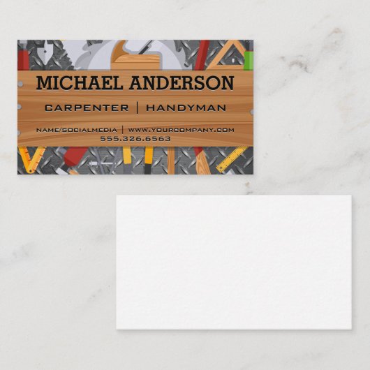 Timmermanswerk | Hout Metaal Staal Visitekaartje (Voorkant / Achterkant)