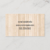 Timmermanswerktuigen en huisicoon | Houten latten Visitekaartje (Achterkant)