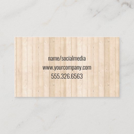 Timmermanswerktuigen en huisicoon | Houten latten Visitekaartje (Achterkant)