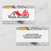 Timmermanswerktuigen voor vastgoed | Bouwtekeninge Visitekaartje (Voorkant / Achterkant)