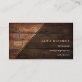 Timmerwerk Bouw Houten rustieke houtzaag Visitekaartje (Achterkant)