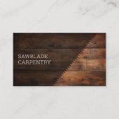 Timmerwerk Bouw Houten rustieke houtzaag Visitekaartje (Voorkant)