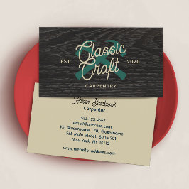 Timmerwerk Bouw Timmerman gekruist hamers Visitekaartje