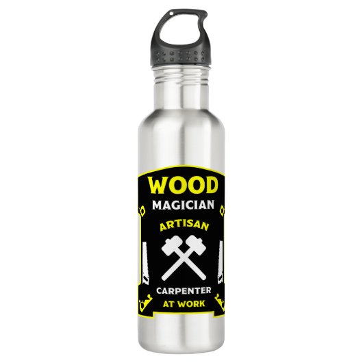 Timmerwerk en houtbewerking waterfles  (Voorkant)