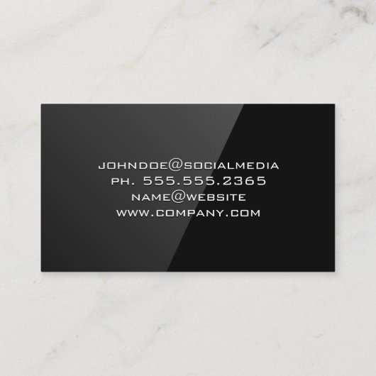 Timmerwerk Handgereedschap | zwarte glans Visitekaartje (Achterkant)