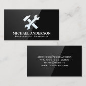 Timmerwerk Handgereedschap | zwarte glans Visitekaartje (Voorkant / Achterkant)