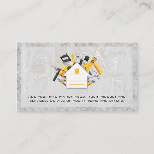 Timmerwerk Logo | Onroerend goed Visitekaartje (Achterkant)