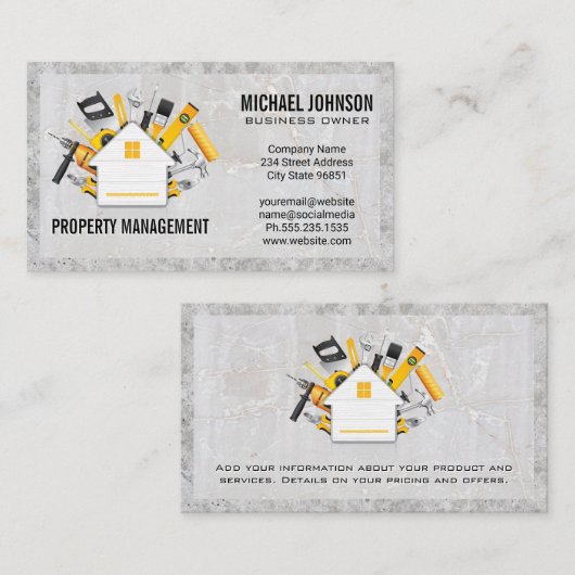 Timmerwerk Logo | Onroerend goed Visitekaartje (Voorkant / Achterkant)