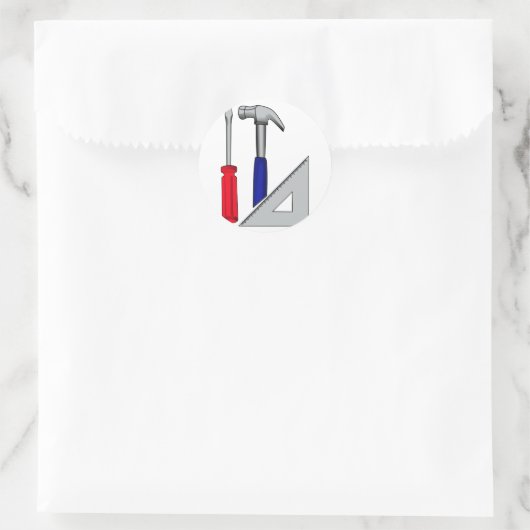 Timmerwerk logo ronde sticker (Tas)