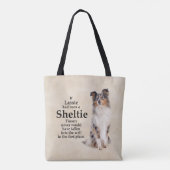 Timmy's Blue Merle Sheltie Canvas tas (Achterkant)