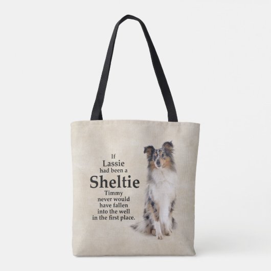 Timmy's Blue Merle Sheltie Canvas tas (Achterkant)