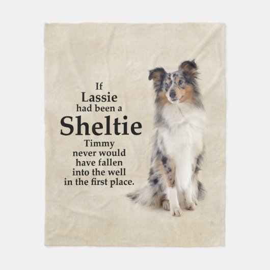 Timmy's Blue Merle Sheltie Fleece Blanet (Voorkant)