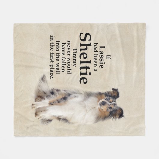 Timmy's Blue Merle Sheltie Fleece Blanet (Voorkant (Horizontaal))