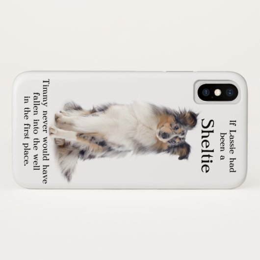 Timmy's Blue Merle Sheltie iPhone X Hoesje (Achterkant (horizontaal))