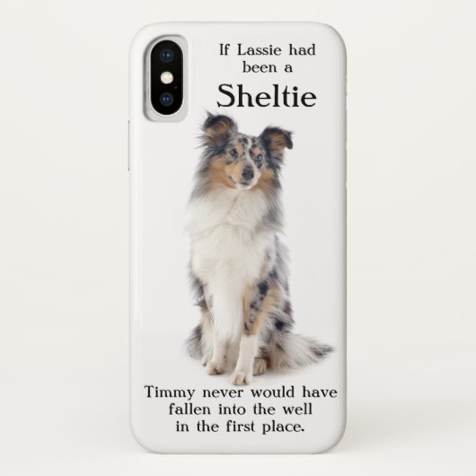 Timmy's Blue Merle Sheltie iPhone X Hoesje (Achterkant)