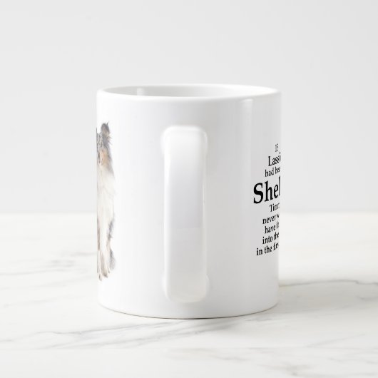 Timmy's Blue Merle Sheltie Jumbo Mok (Achterkant)