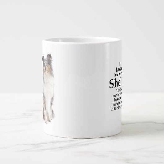 Timmy's Blue Merle Sheltie Jumbo Mok (Voorkant)