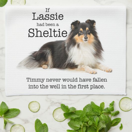 Timmy's Blue Merle Sheltie Kitchen Towel Theedoek (Gevouwen)