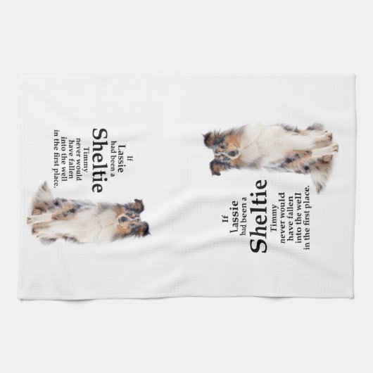 Timmy's Blue Merle Sheltie Kitchen Towel Theedoek (Horizontaal)