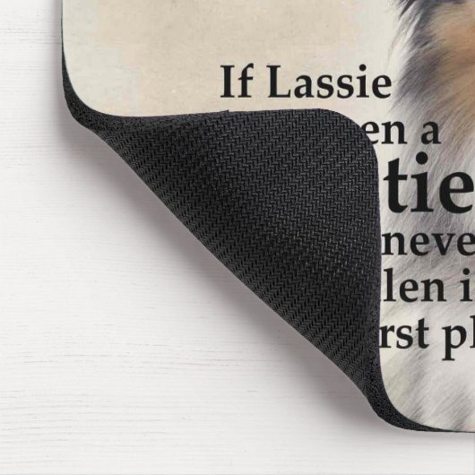 Timmy's Blue Merle Sheltie Mousepad Muismat (Hoek)