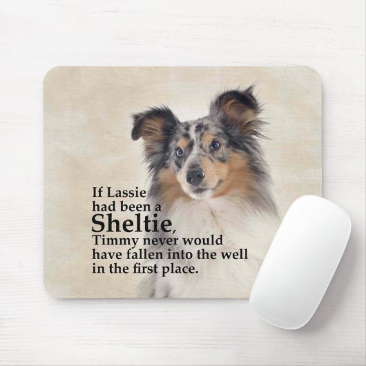 Timmy's Blue Merle Sheltie Mousepad Muismat (Met muis)