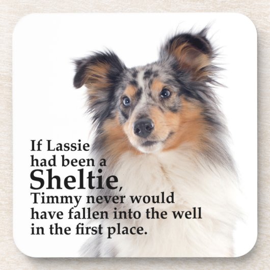 Timmy's Blue Merle Sheltie Onderzetter Set (Voorkant)