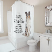 Timmy's Blue Merle Sheltie Shower Curtain Douchegordijn (In situ)