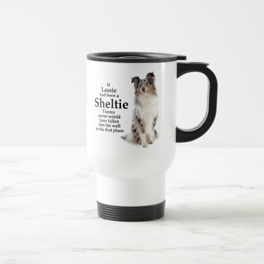 Timmy's Blue Merle Sheltie Travel Mug Reisbeker (Rechts)