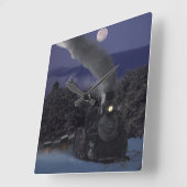 Timmy's kerstnachttrein vierkante klok (Hoek)