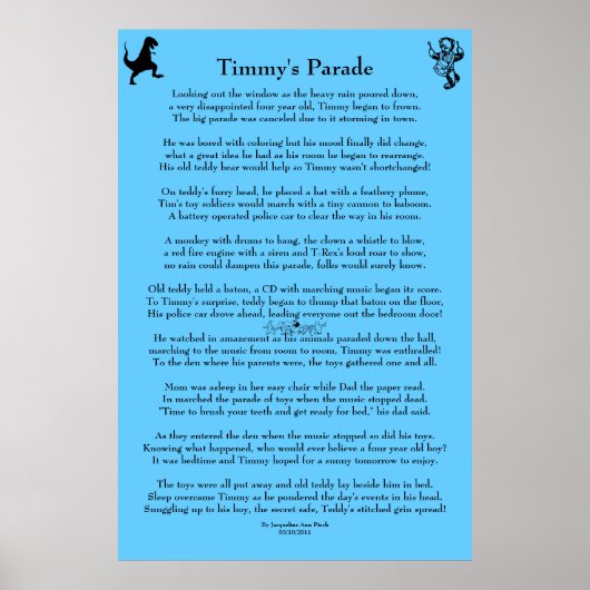 Timmy's Parade Children's Poster (Voorkant)
