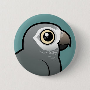 Timneh African Gray Parrot Ronde Button 5,7 Cm