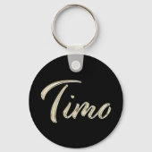 Timo Name whitegold Button Schlüsselanhänger Sleutelhanger (Voorkant)