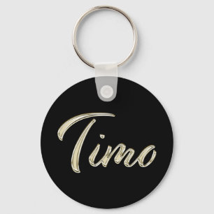 Timo Name whitegold Button Schlüsselanhänger Sleutelhanger