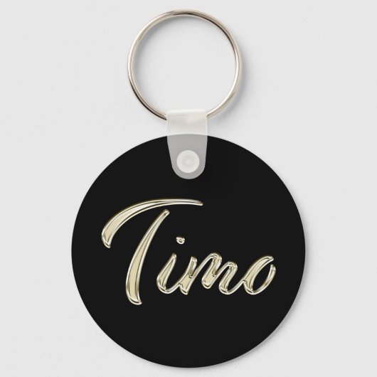 Timo Name whitegold Button Schlüsselanhänger Sleutelhanger (Voorkant)