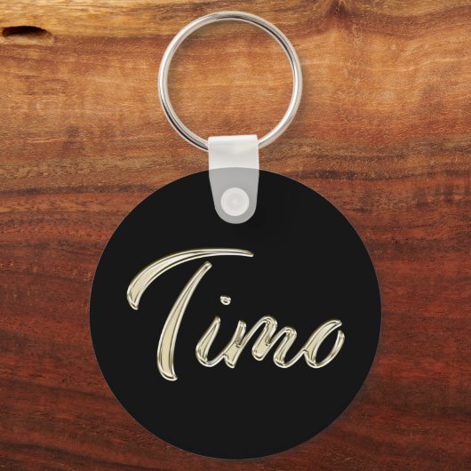 Timo Name whitegold Button Schlüsselanhänger Sleutelhanger (Voorkant)
