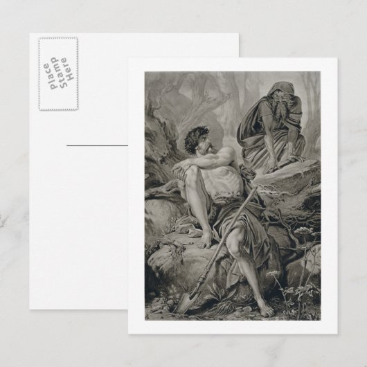 Timon en Apemantus, uit Timon van Athene, door Wil Briefkaart (Voorkant / Achterkant)