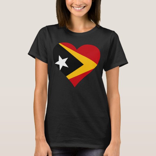 Timor-Leste Vlag Hart Timor-Leste Geschenken Liefd T-shirt (Voorkant)